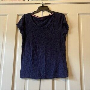 Vineyard Vines Women’s Navy Heather Scoop Neck Slub Tee Size Small
